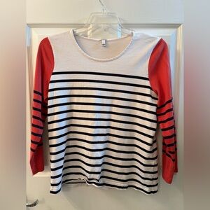 J. Crew Women’s Cotton Colorblock Striped Knit Top Size Large